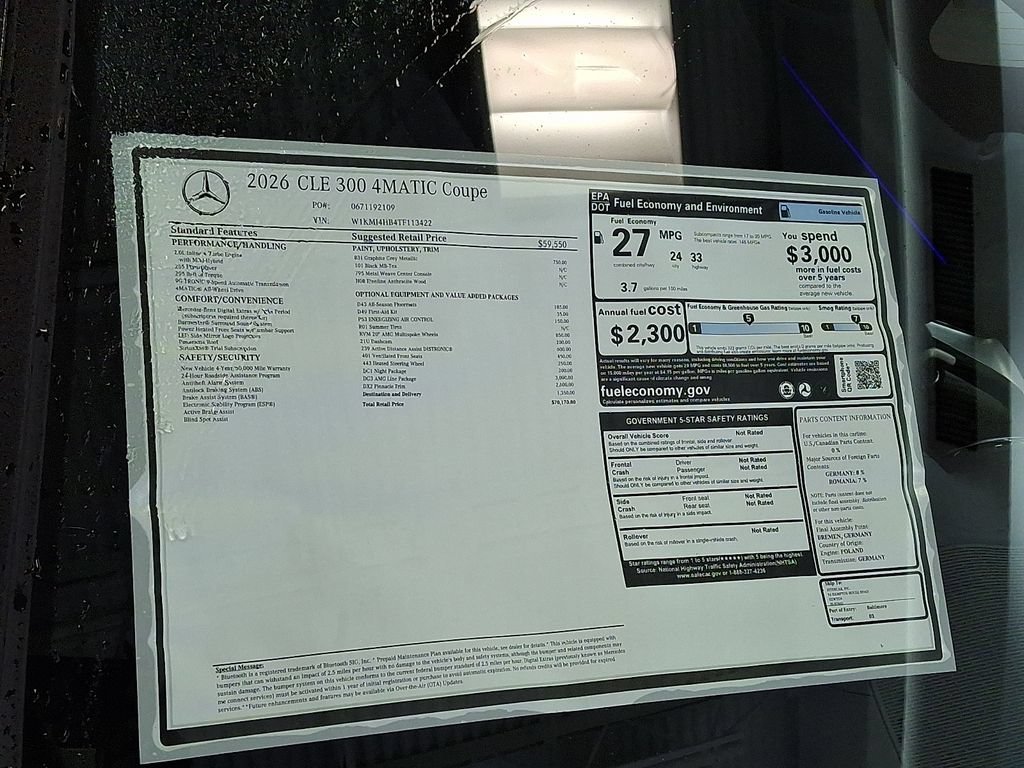 New 2026 Graphite Grey Metallic Mercedes-Benz CLE 300 image 54