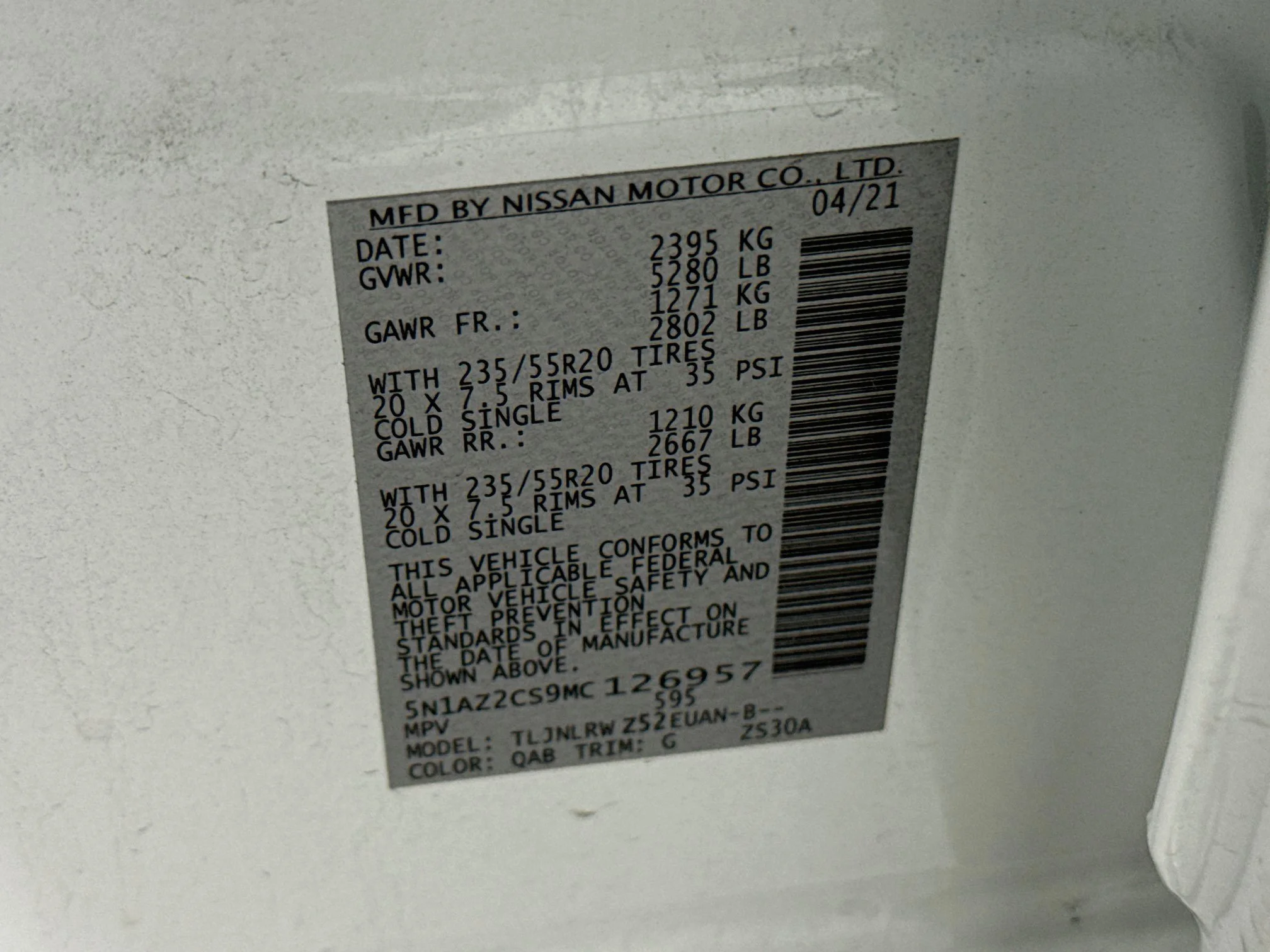 Used 2021 Pearl White Tricoat Nissan SL image 30