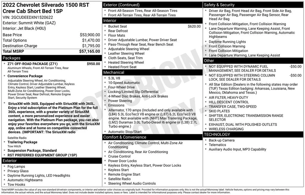 Certified Used 2022 Summit White Chevrolet RST image 8