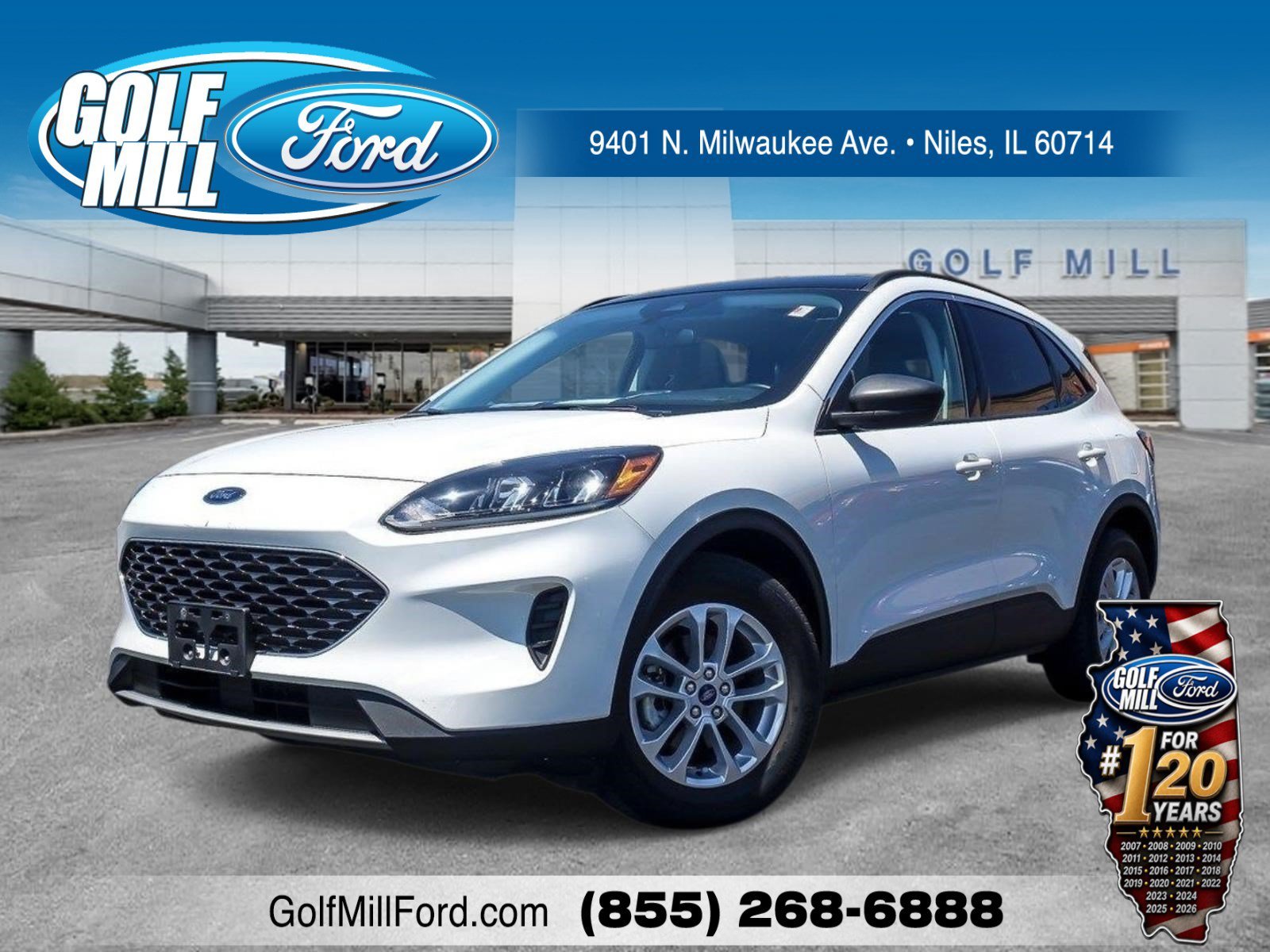 Used 2022 White Metallic Ford SE Hybrid image 1