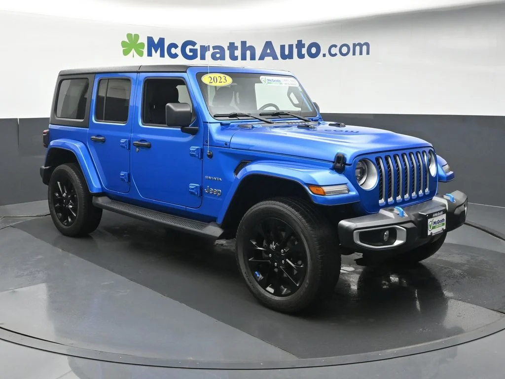 Certified Used 2023 Blue Jeep Sahara 4xe image 3