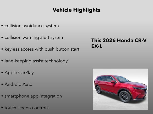 New 2026 Radiant Red Metallic Honda EX-L image 10