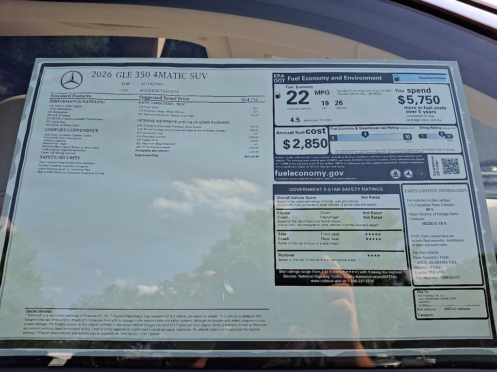 New 2026 Polar White Mercedes-Benz GLE 350 image 41