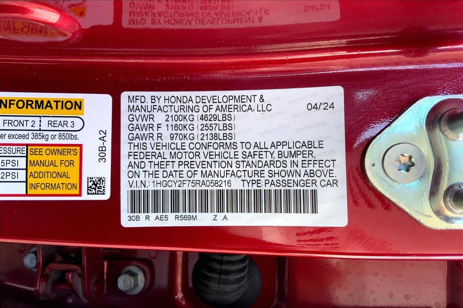 Used 2024 Radiant Red Metallic Honda Sport-L image 36