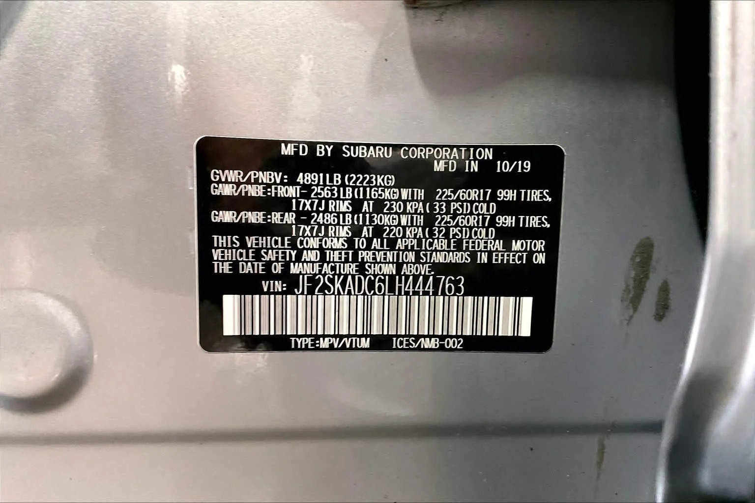 Used 2020 Ice Silver Metallic Subaru  image 35