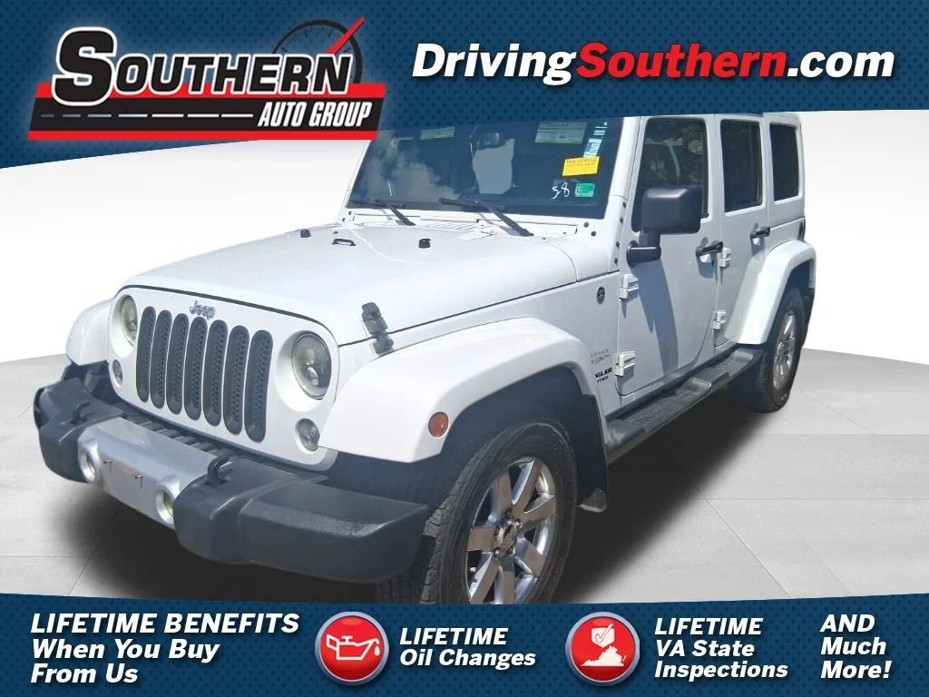 Used 2015 White Jeep Unlimited Sahara image 1