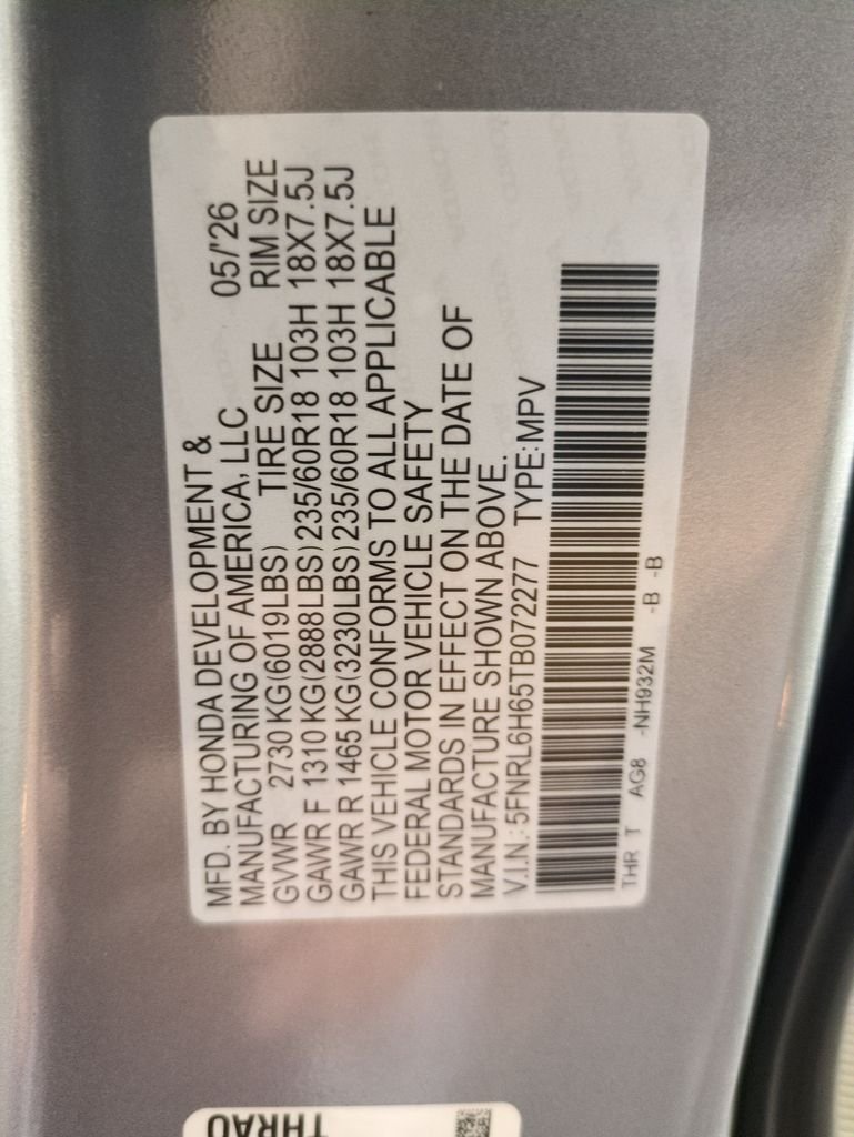 New 2026 Solar Silver Metallic Honda EX-L image 29