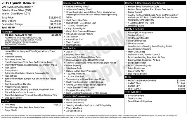 Used 2019 Silver Hyundai SEL image 38