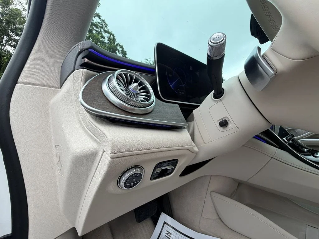 Used 2023 Polar White Mercedes-Benz EQS 450+ Sedan w/ Active Ambient Lighting & Rear Spoiler image 9