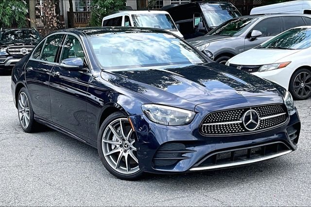 Certified Used 2022 Blue Mercedes-Benz E 350 image 1