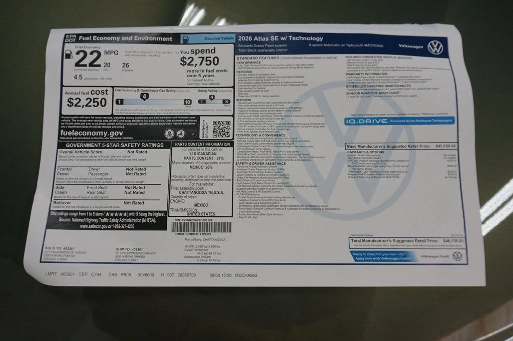 New 2026 Green Volkswagen 2.0T SE w/Technology image 39