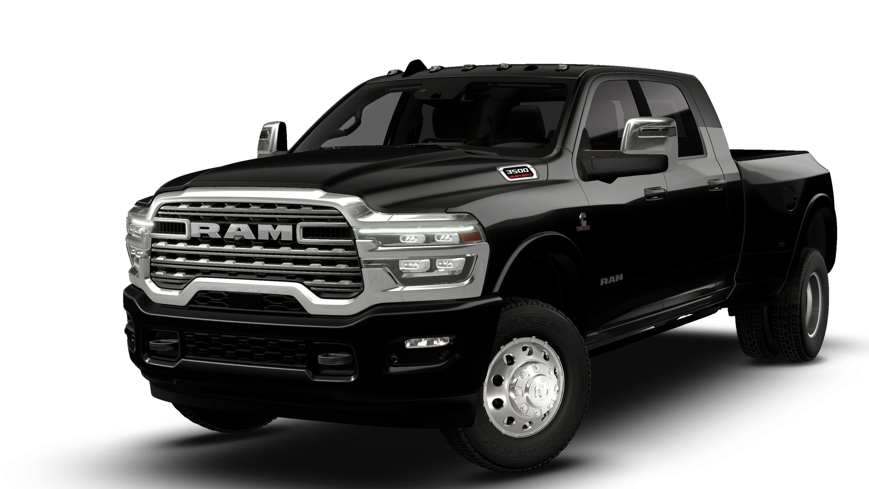 New 2026 Diamond Black Crystal Pearl-Coat Exterior Paint RAM Longhorn image 1