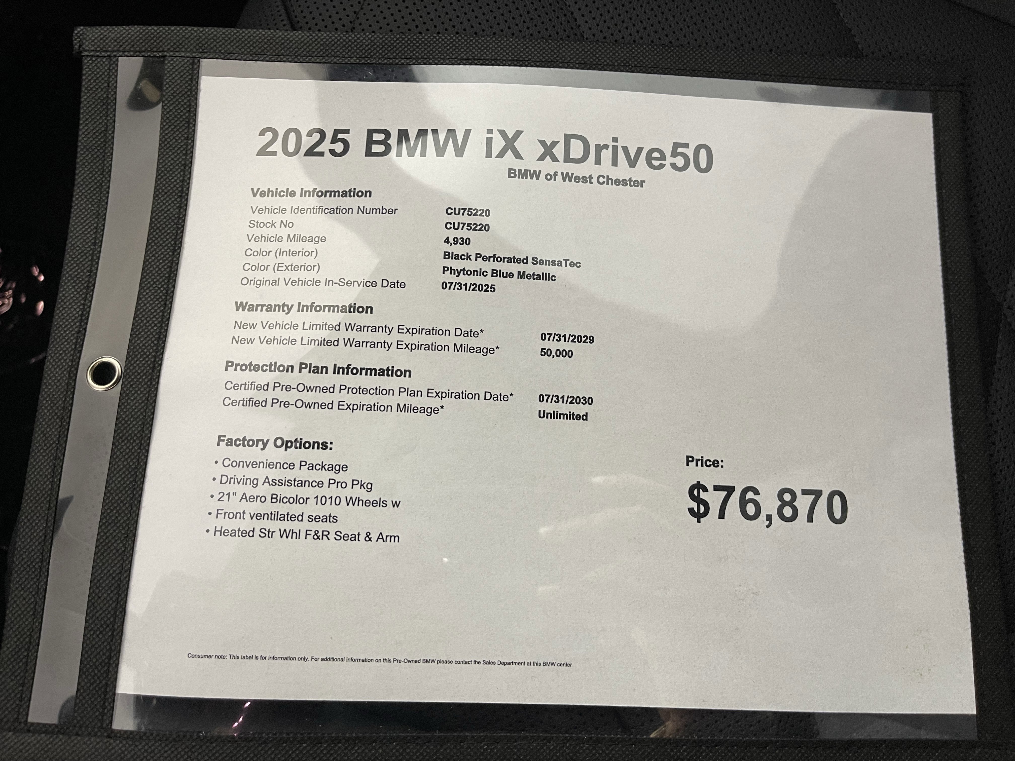 Certified Used 2025 Phytonic Blue Metallic BMW xDrive50 image 18