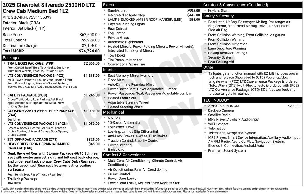 Used 2025 Black Chevrolet LTZ image 26