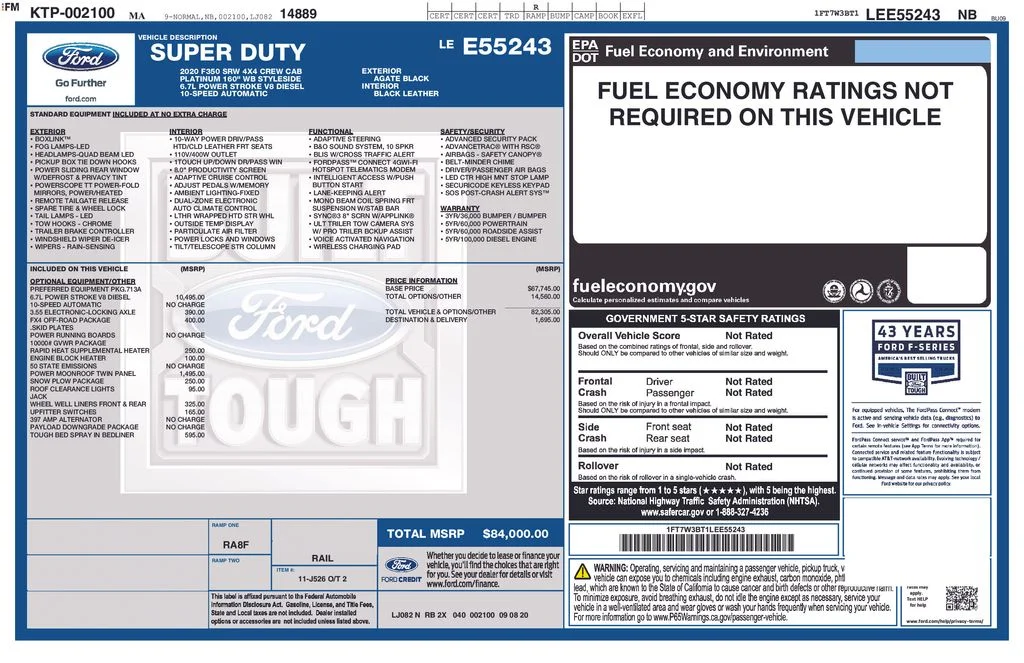 Certified Used 2020 Black Metallic Ford Platinum image 5