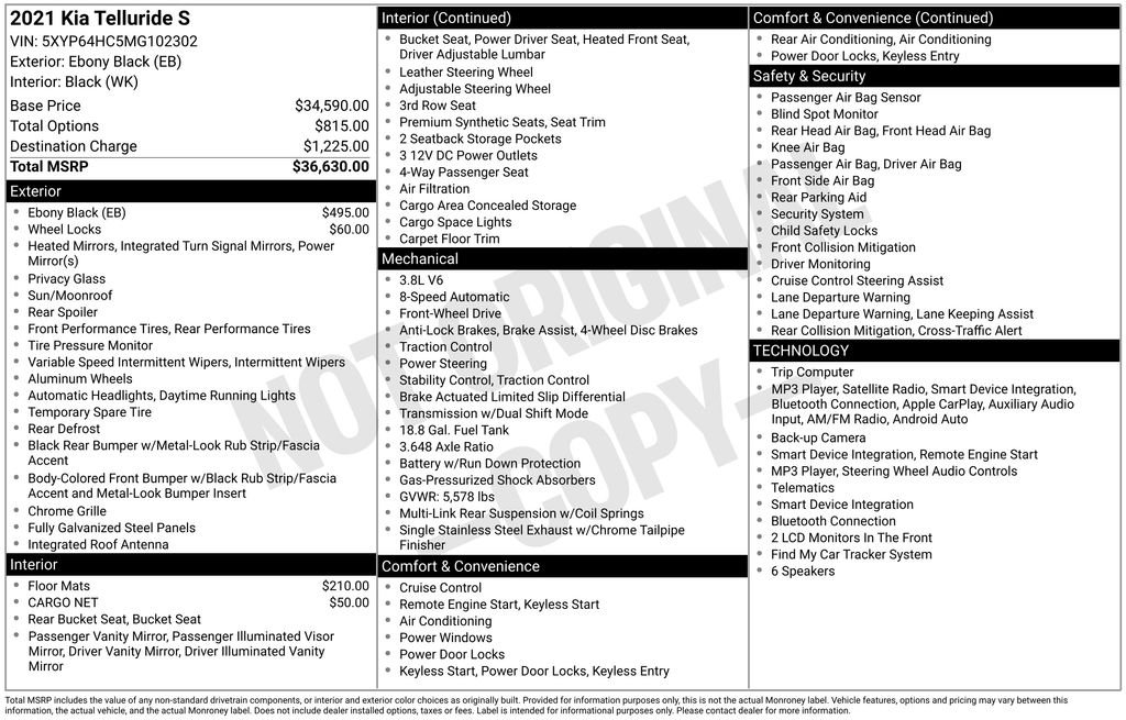 Used 2021 Black Kia S image 6