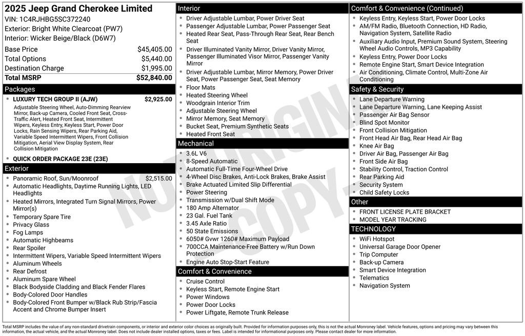 New 2025 Bright White Clear-Coat Exterior Paint Jeep Limited image 3