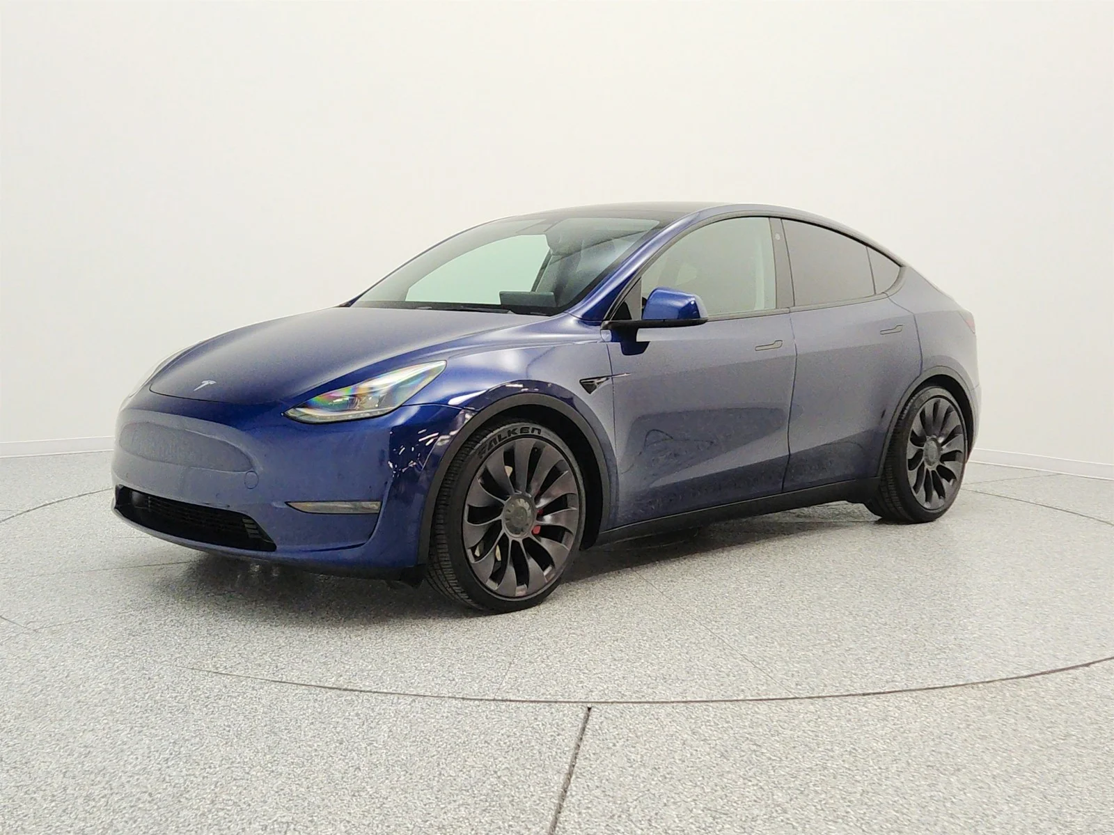 Used 2021 Deep Blue Metallic Tesla Performance AWD image 1