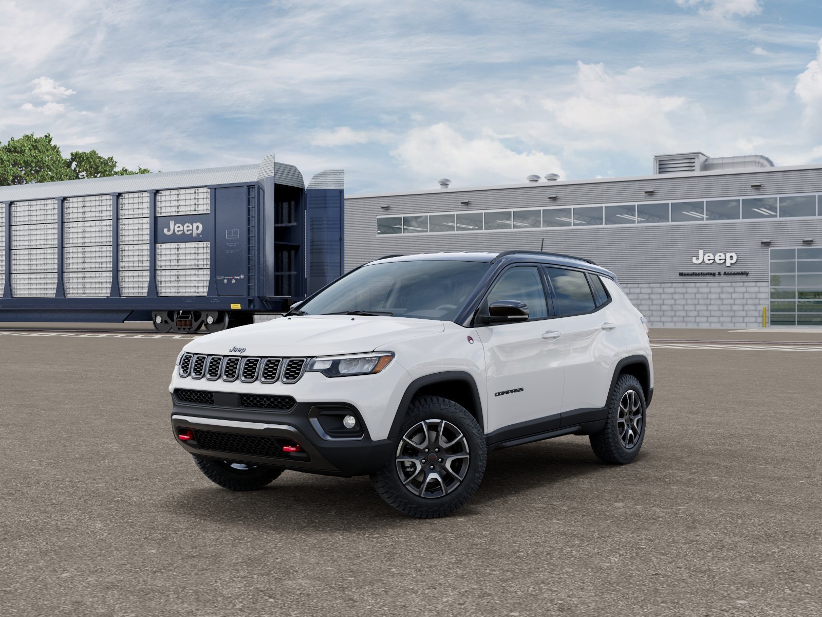 New 2026 Bright White Clear-Coat Exterior Paint Jeep Trailhawk image 1