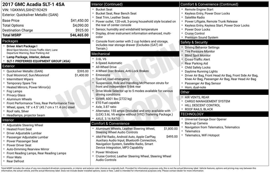 Used 2017 Silver GMC SLT-1 image 4