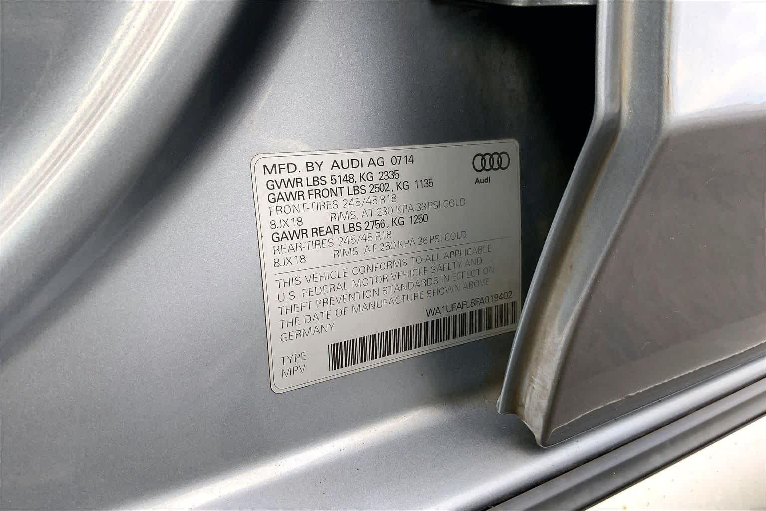 Used 2015 Tornado Gray Metallic Audi Premium Plus image 33