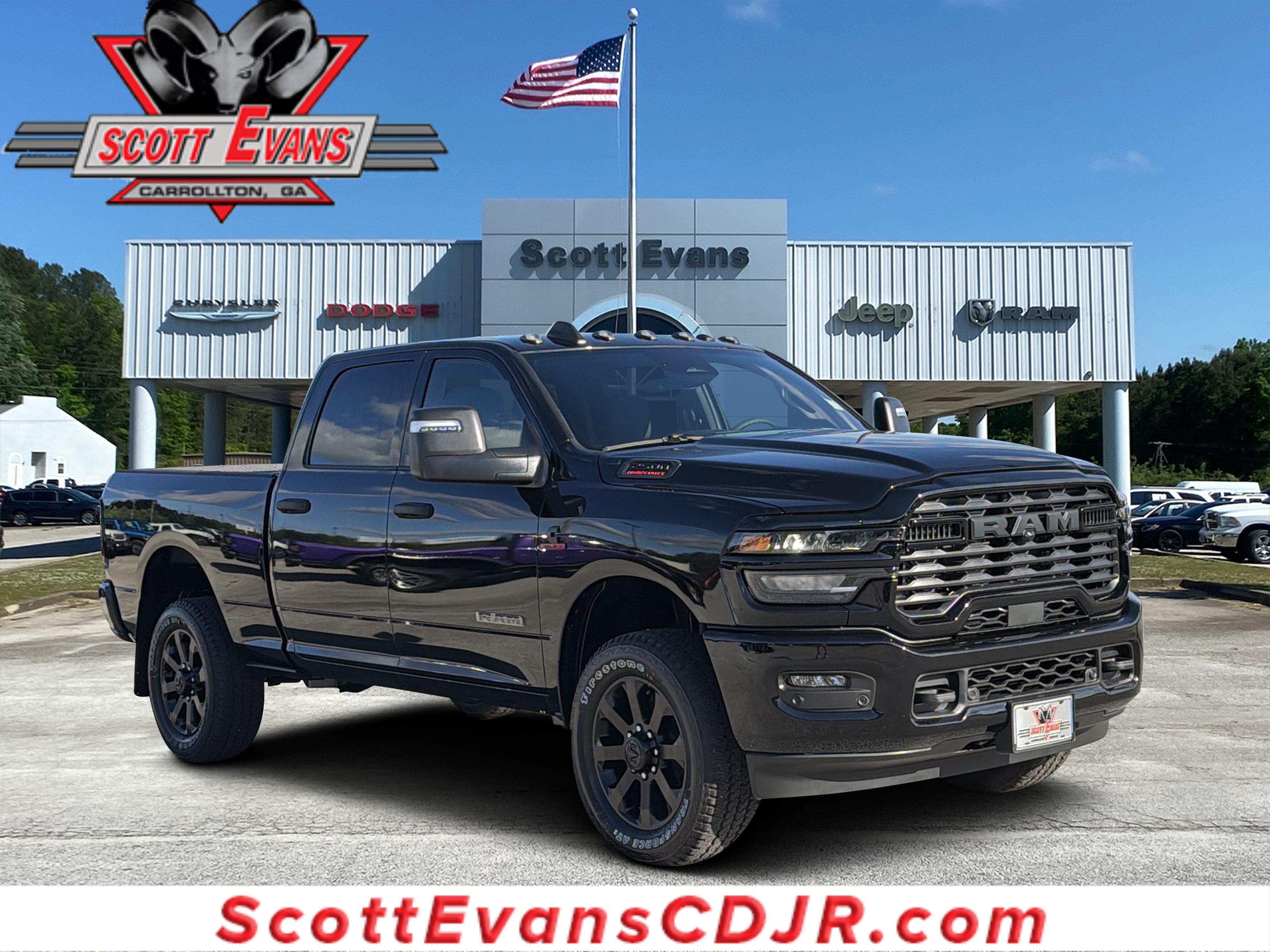 New 2026 Diamond Black Crystal Pearl-Coat Exterior Paint RAM Big Horn image 1