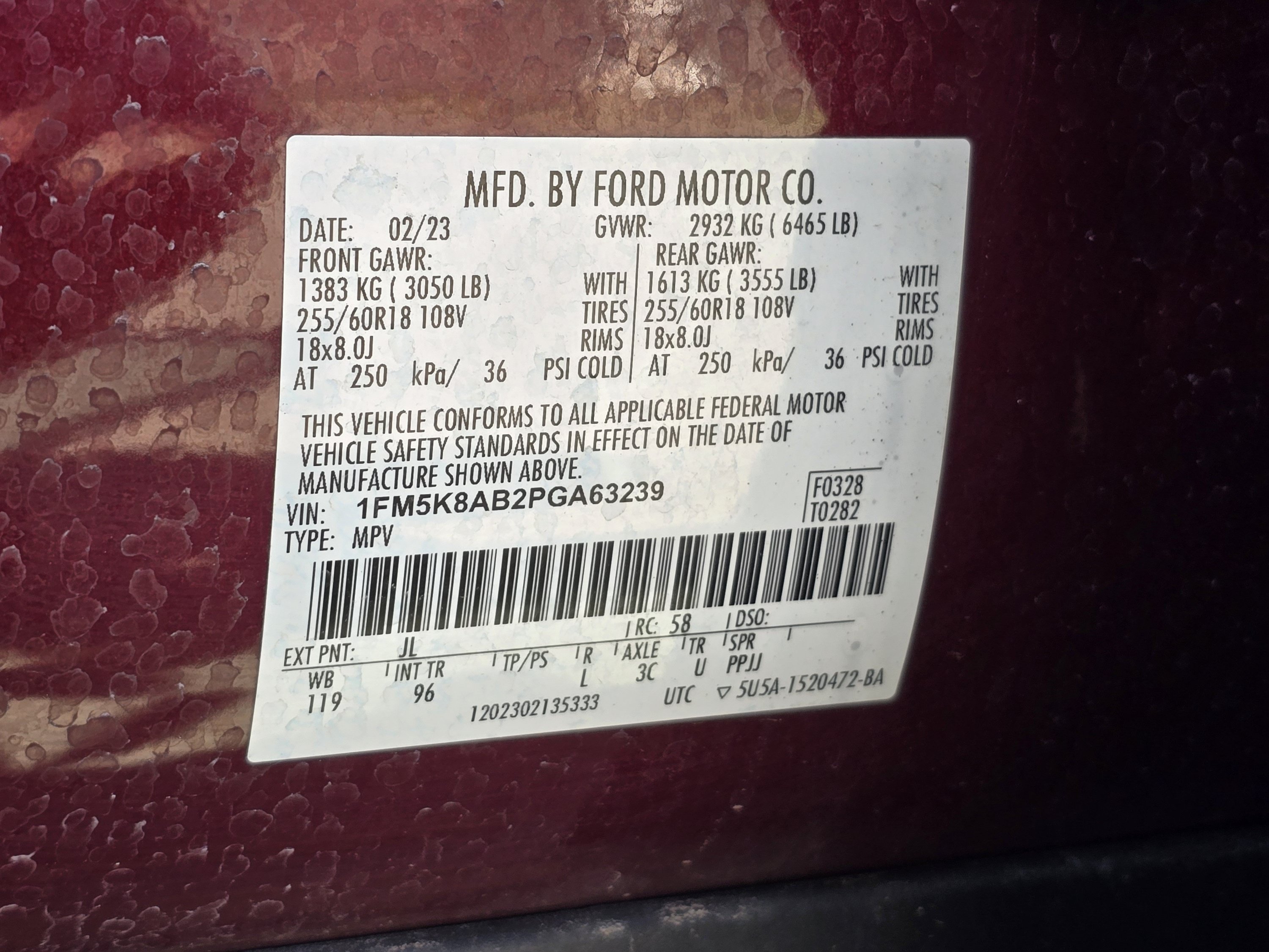 Used 2023 Dark Toreador Red Metallic Ford Base image 17