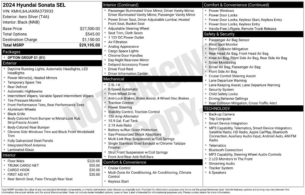 Certified Used 2024 Silver Hyundai SEL image 3