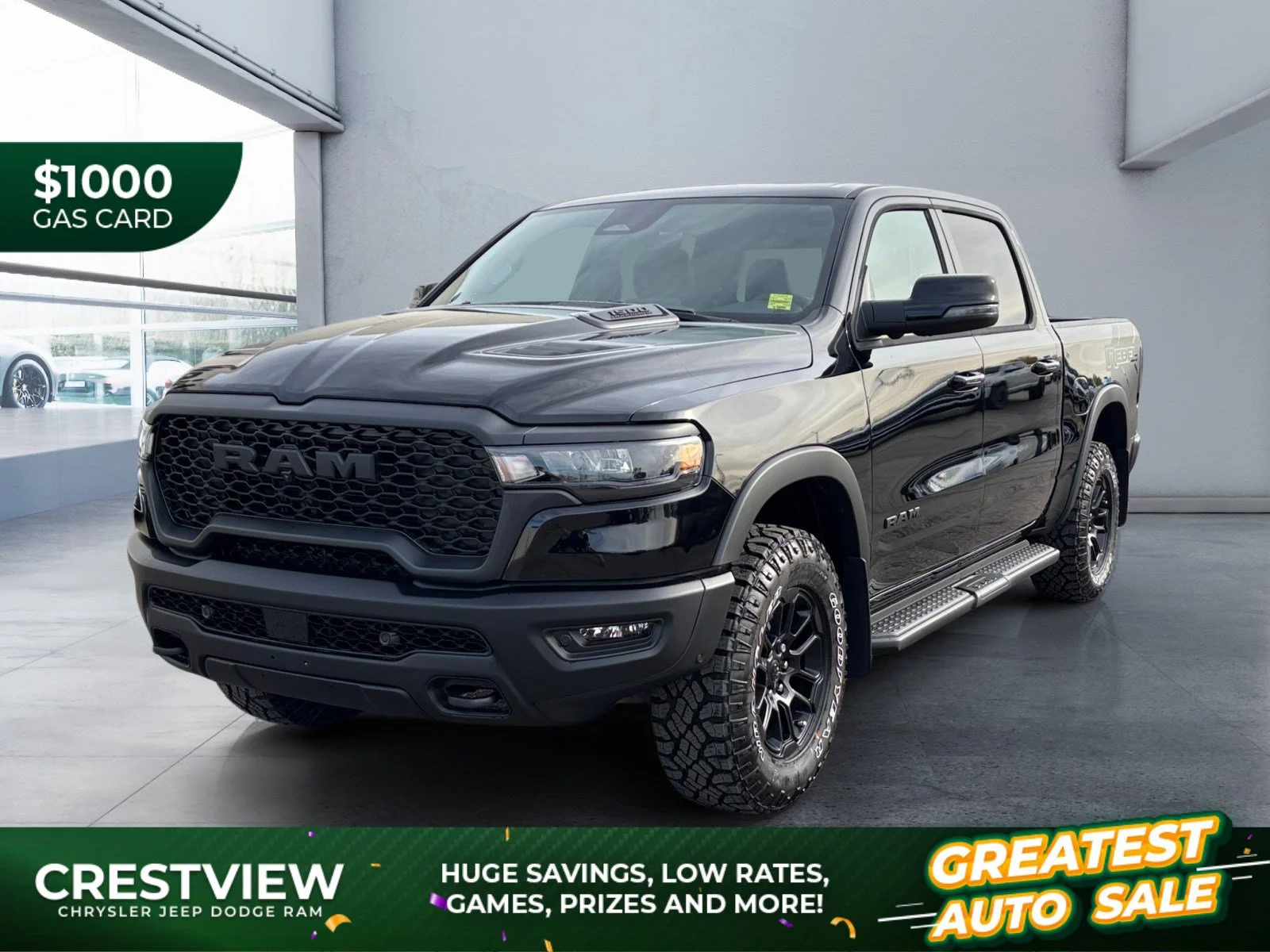 New 2027 Diamond Black Crystal Pearl Ram Rebel image 1