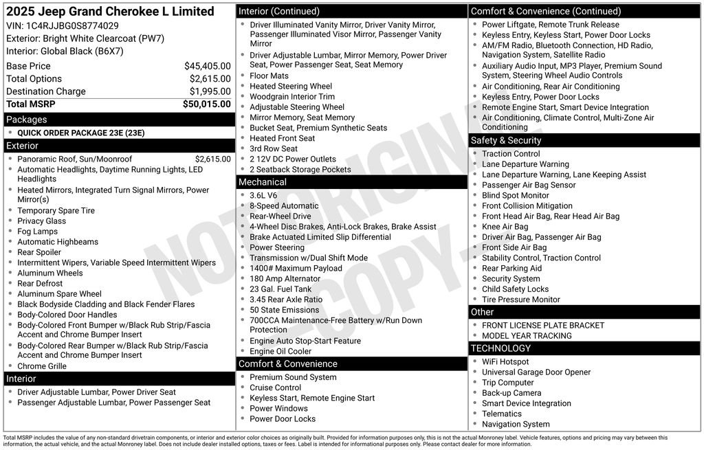 New 2025 Bright White Clear-Coat Exterior Paint Jeep Limited image 21
