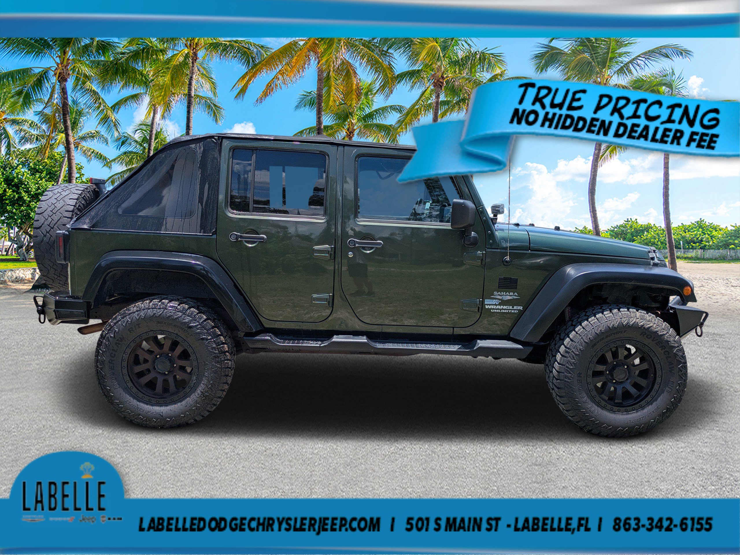 Used 2009 Jeep Wrangler Unlimited Sahara with VIN 1J4GA59129L730406 for sale in LaBelle, FL