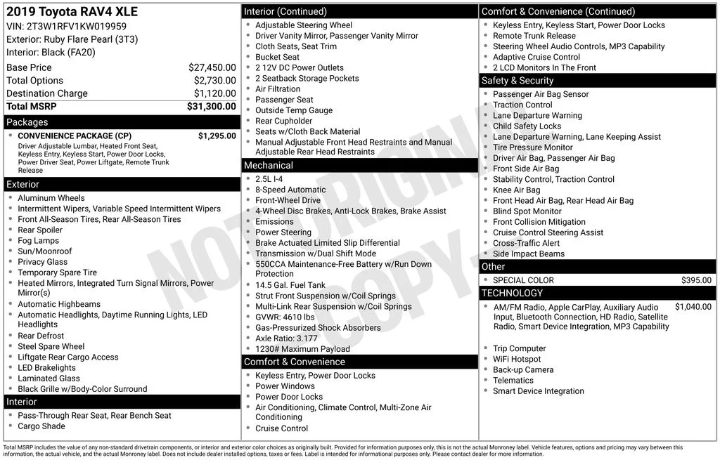Used 2019 Red Toyota XLE image 31