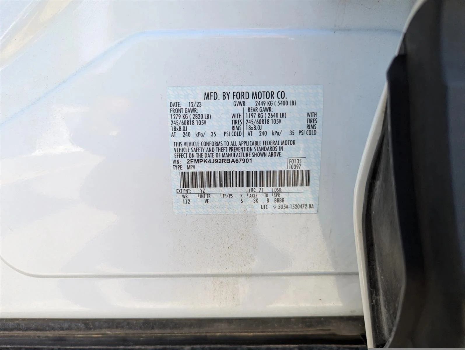 Used 2024 Oxford White Ford SEL image 30