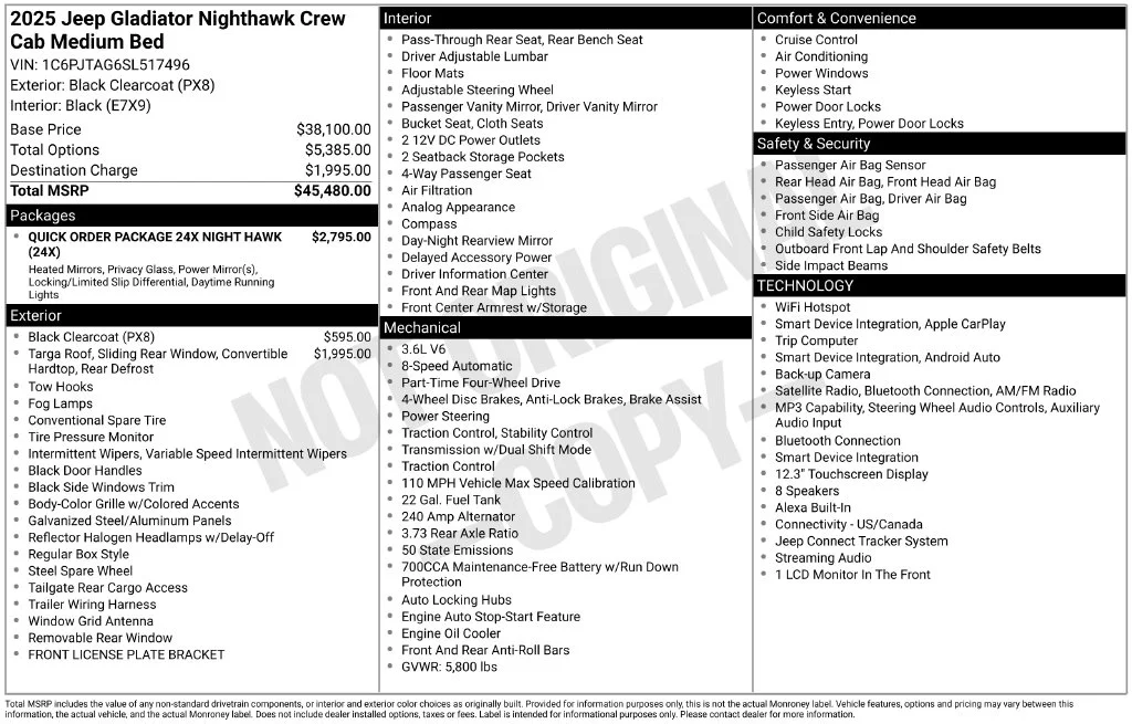 Used 2025 Black Jeep Nighthawk image 2