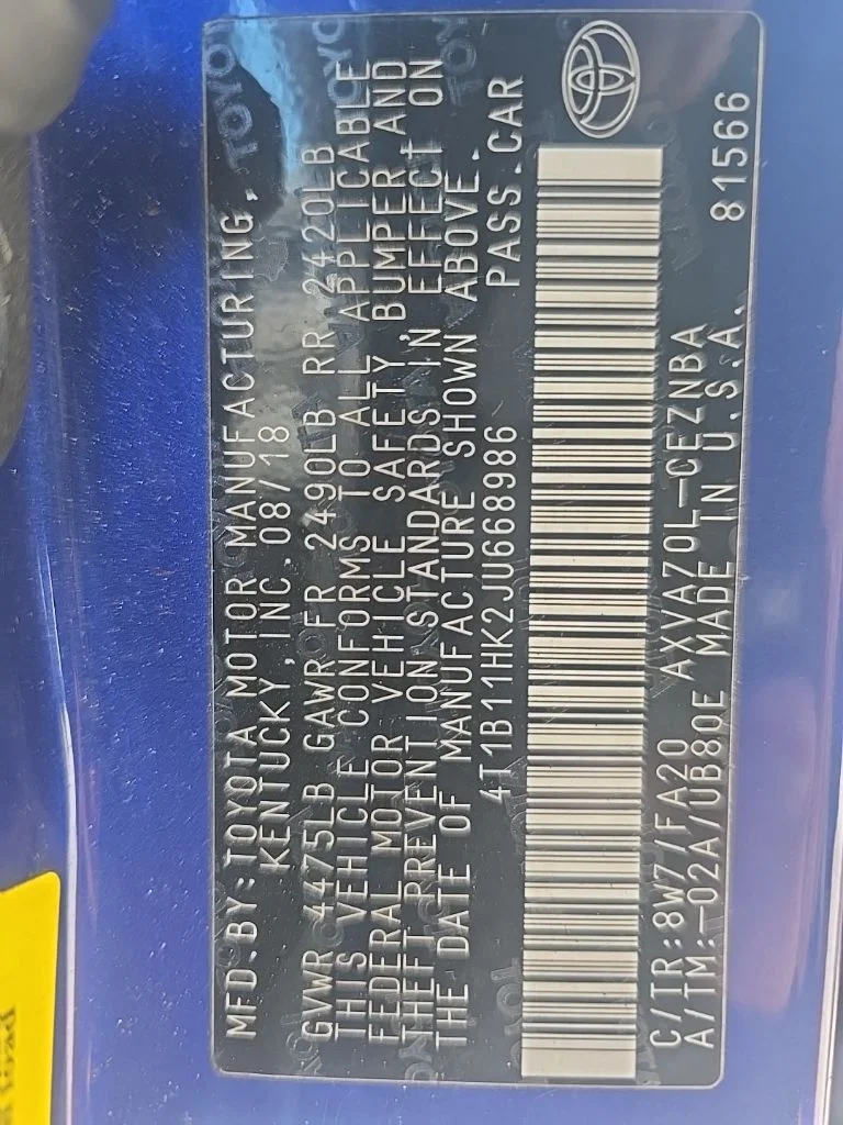 Used 2018 Blue Toyota LE image 13