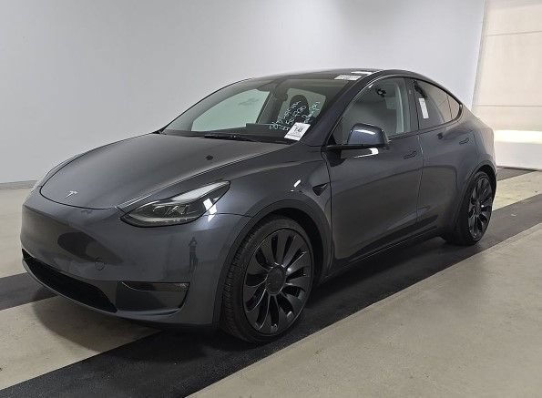 Used 2023 Midnight Silver Metallic Tesla Performance image 1