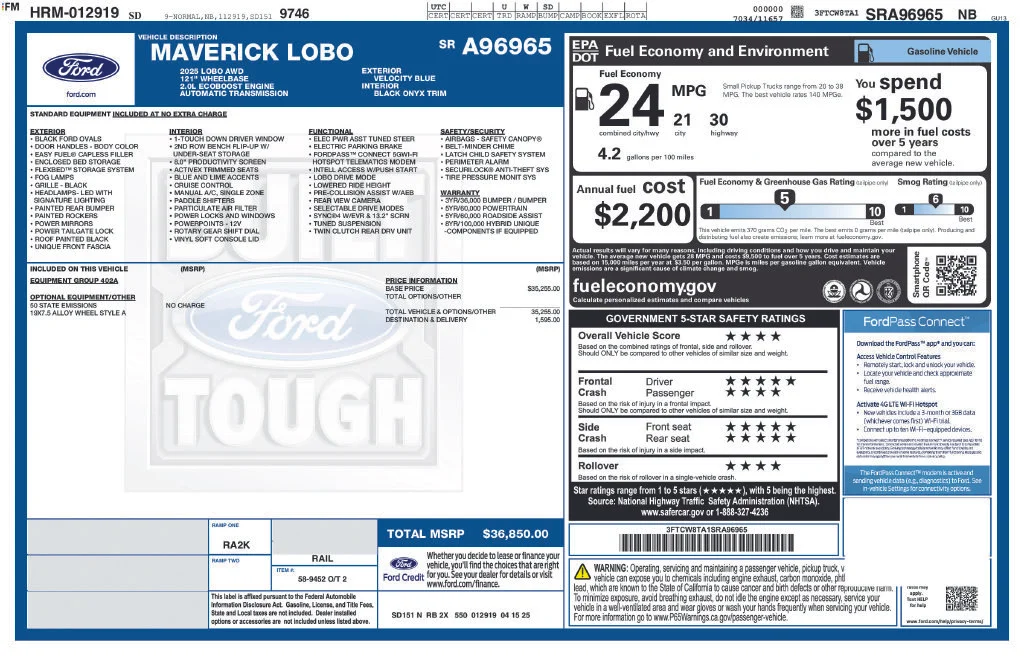 Certified Used 2025 Blue Ford Lobo Standard image 43