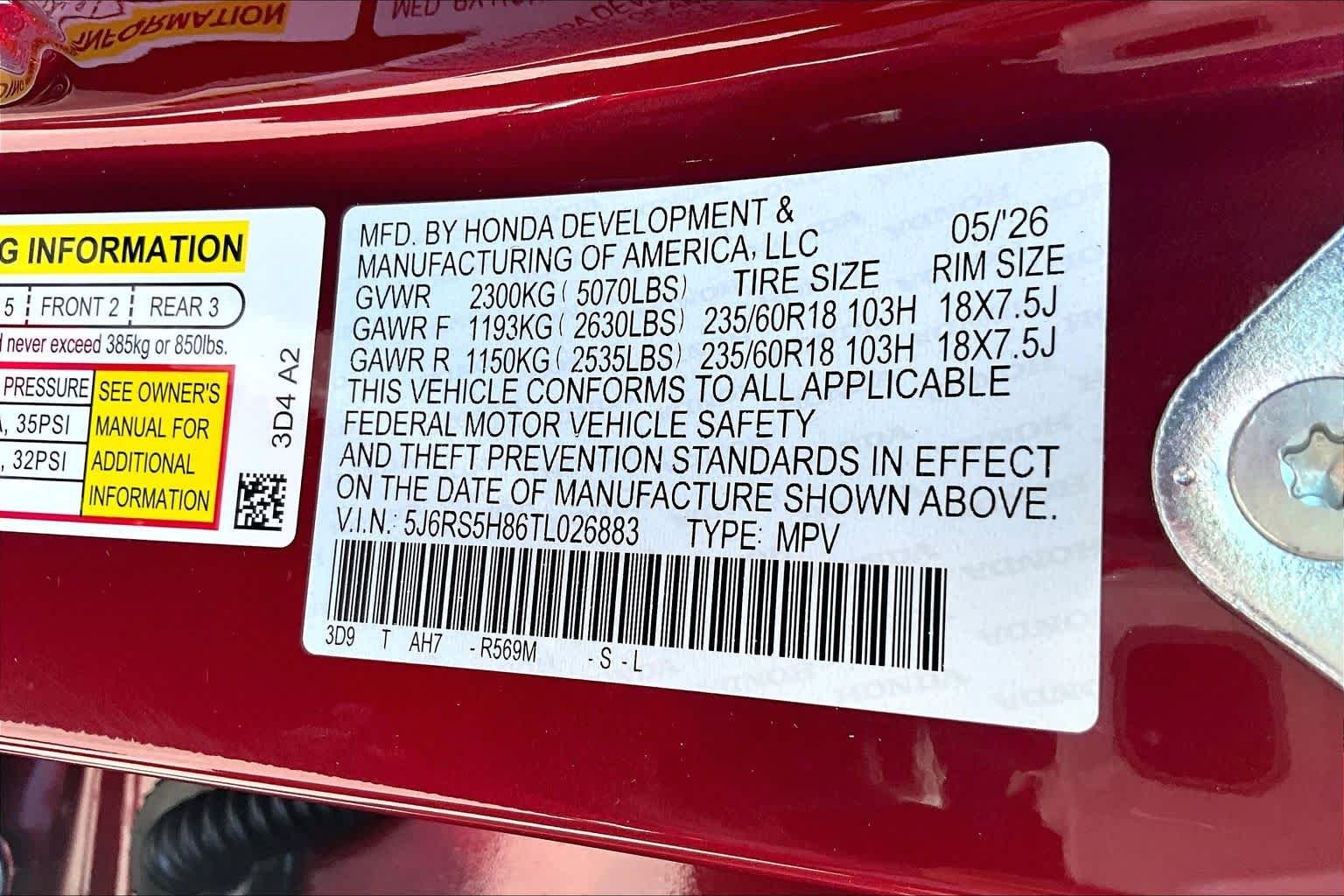 New 2026 Radiant Red Metallic Honda Sport-L image 18