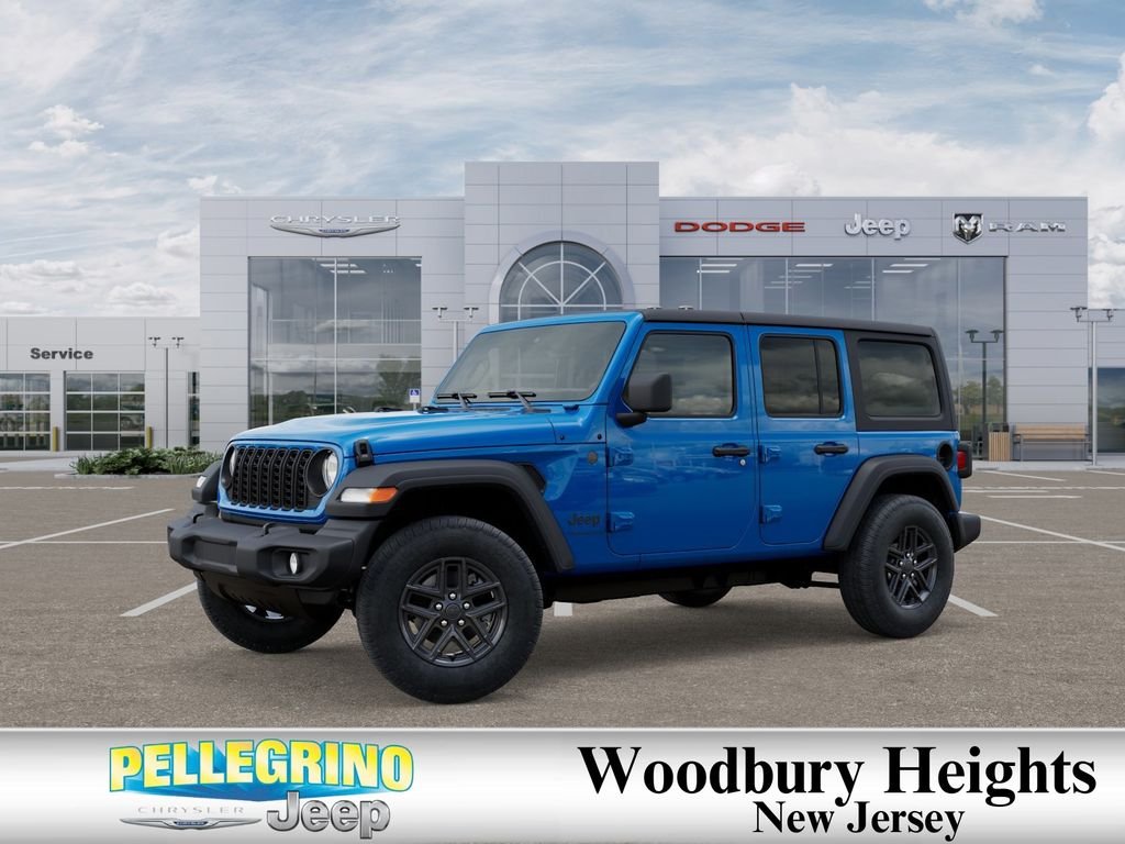 New 2025 Hydro Blue Pearl-Coat Exterior Paint Jeep 4-Door Sport S 4x4 image 2