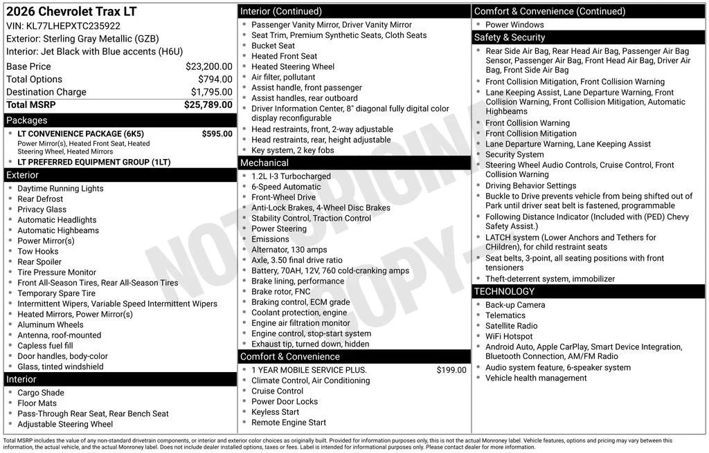 New 2026 Sterling Gray Metallic Chevrolet LT image 18