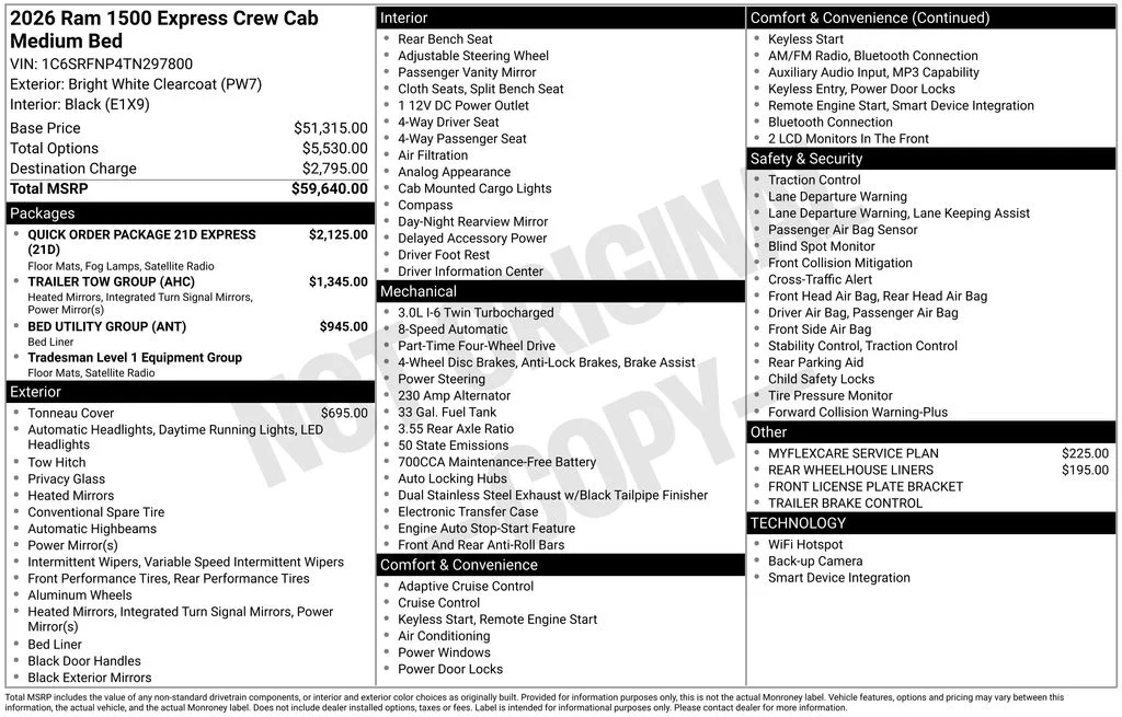 New 2026 Bright White Clearcoat RAM Express image 6
