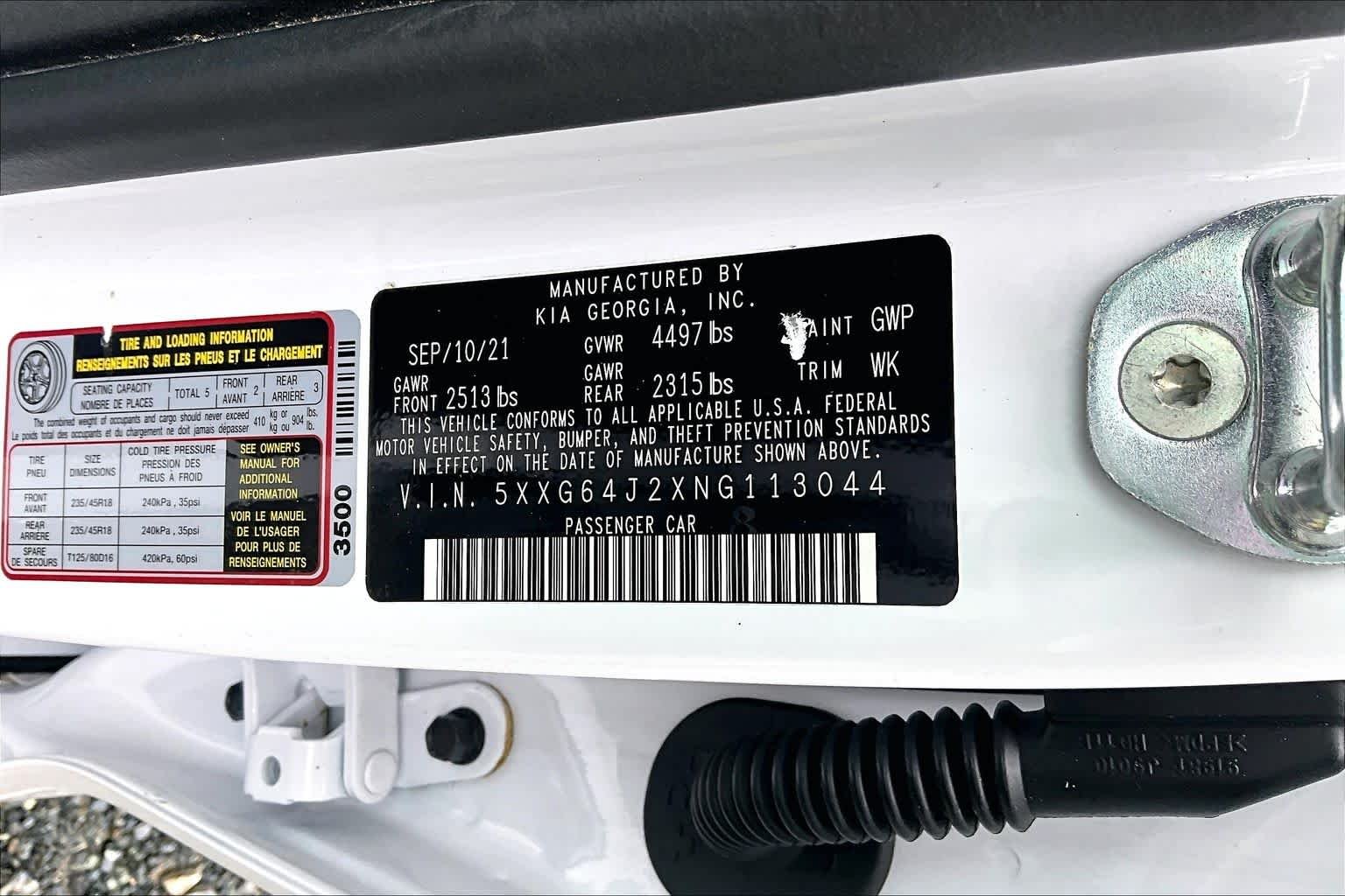 Used 2022 Glacial White Pearl Kia GT-Line image 34