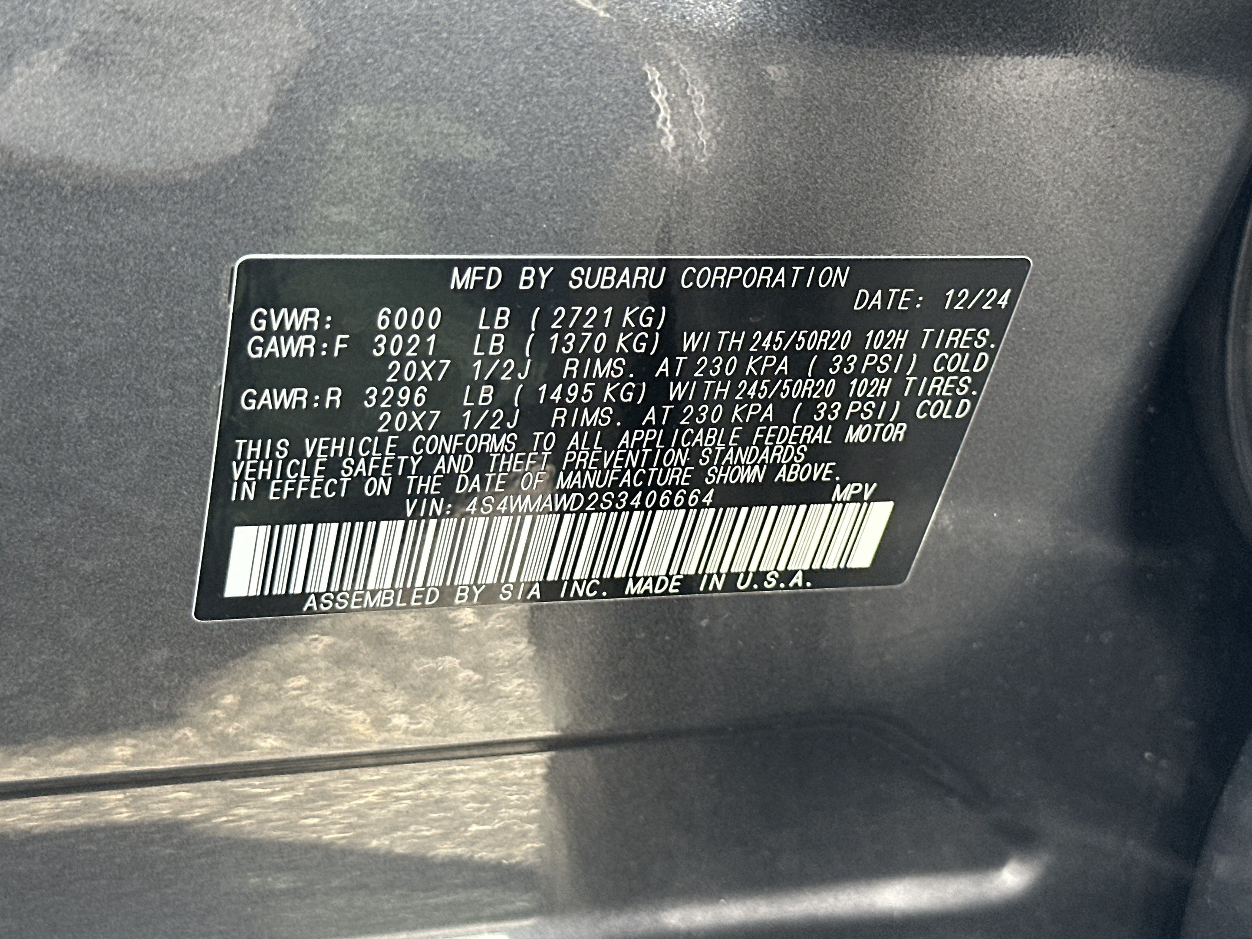 Used 2025 Magnetite Gray Metallic Subaru Onyx Edition Touring image 38