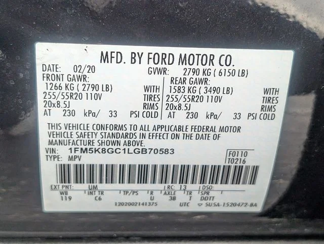Used 2020 Agate Black Metallic Ford ST image 20