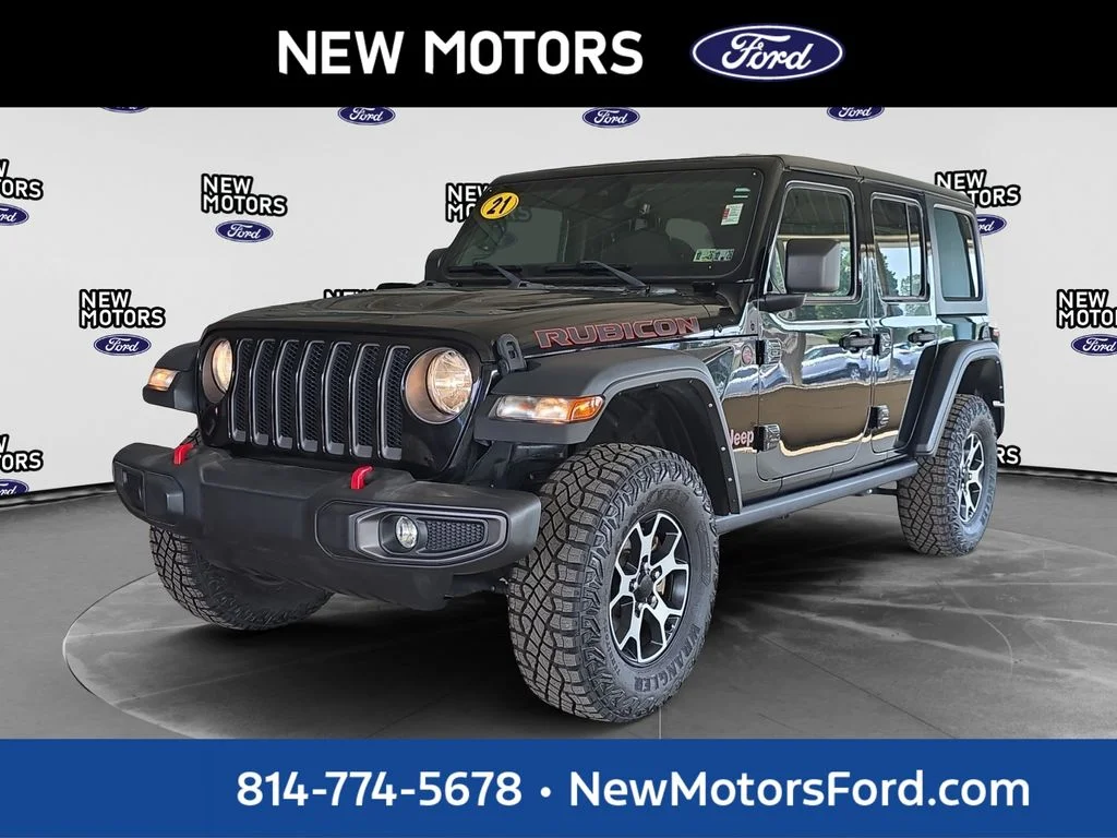 Used 2021 Black Clearcoat Jeep Unlimited Rubicon image 1