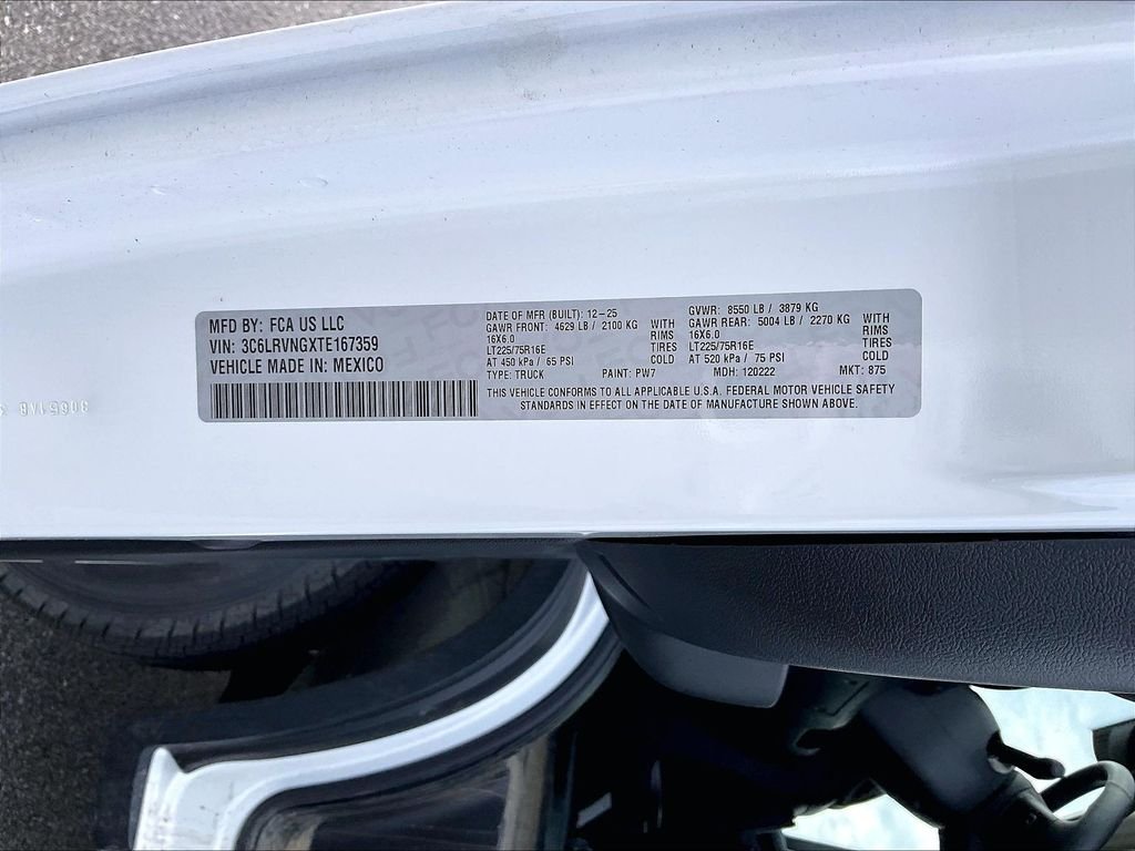 New 2026 Bright White Clearcoat Ram Low Roof image 16