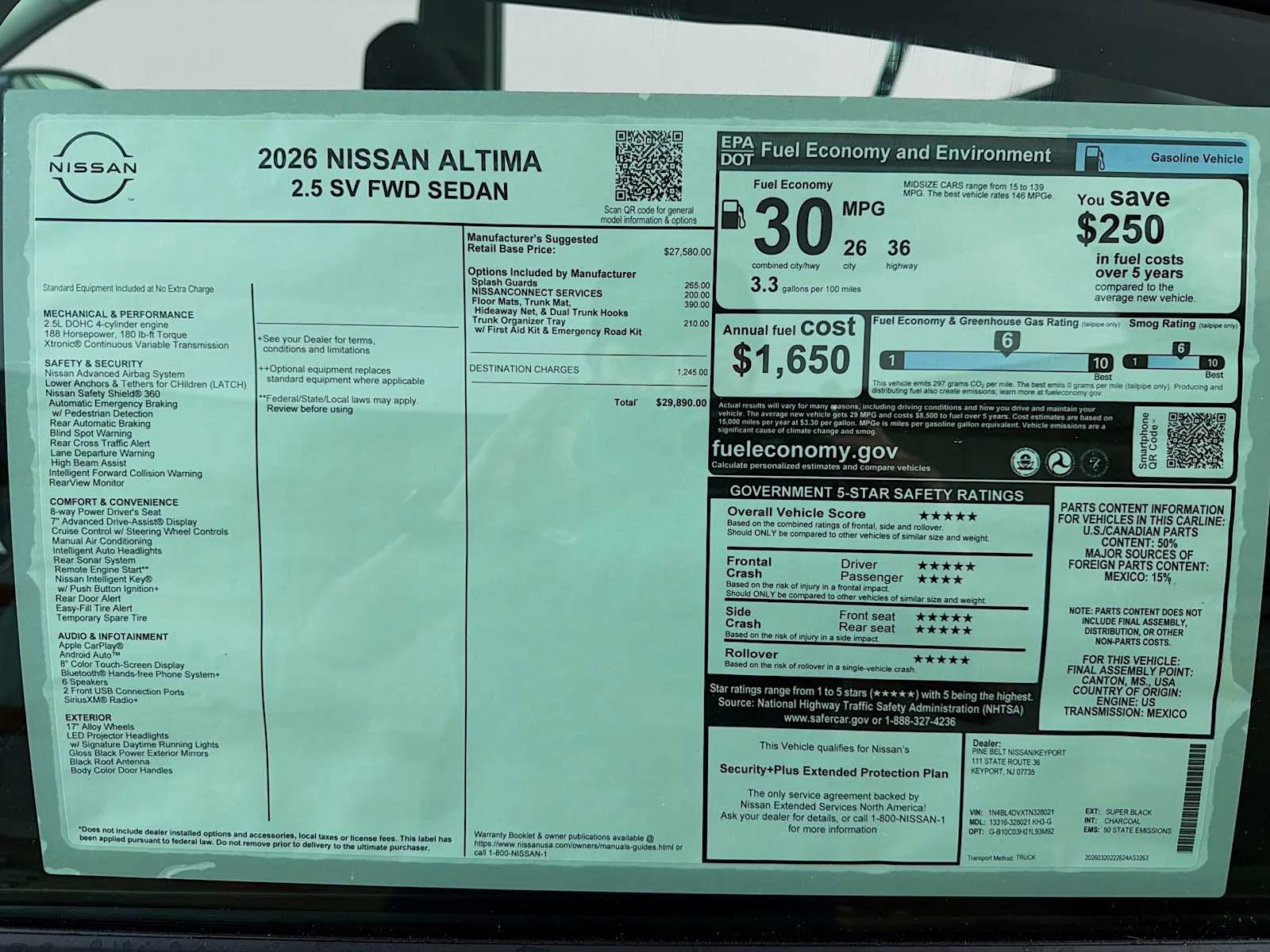 New 2026 Super Black Nissan SV image 6