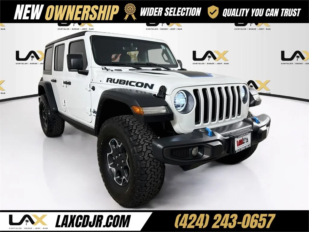 Used 2022 White Jeep Unlimited Rubicon 4xe image 1