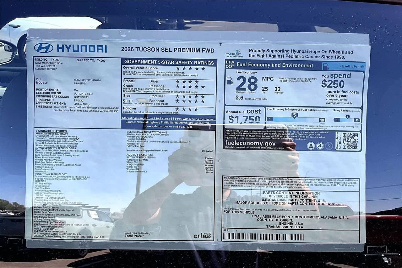 New 2026 Ultimate Red Hyundai SEL Premium image 22