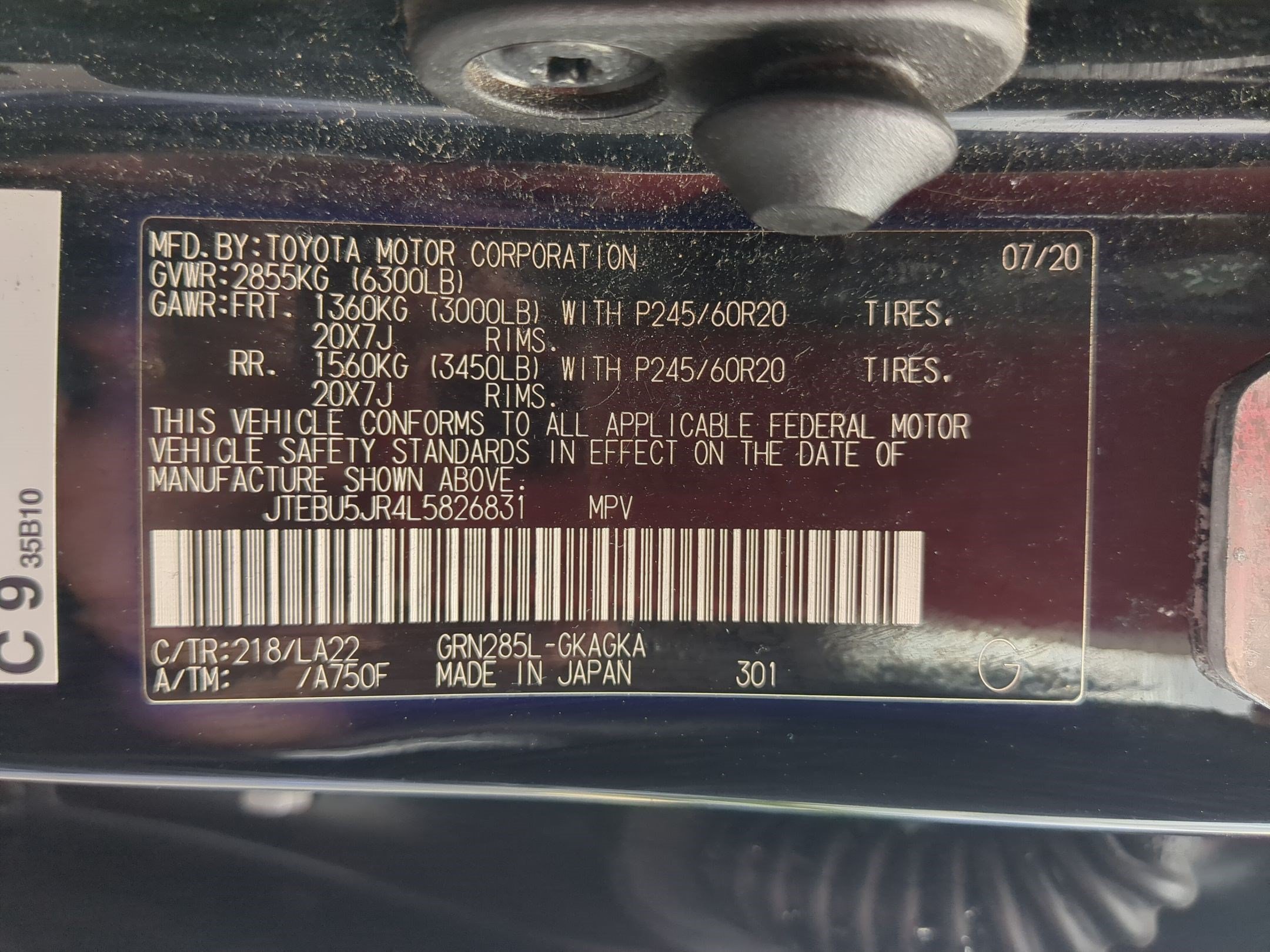 Used 2020 Midnight Black Metallic Toyota Limited image 36